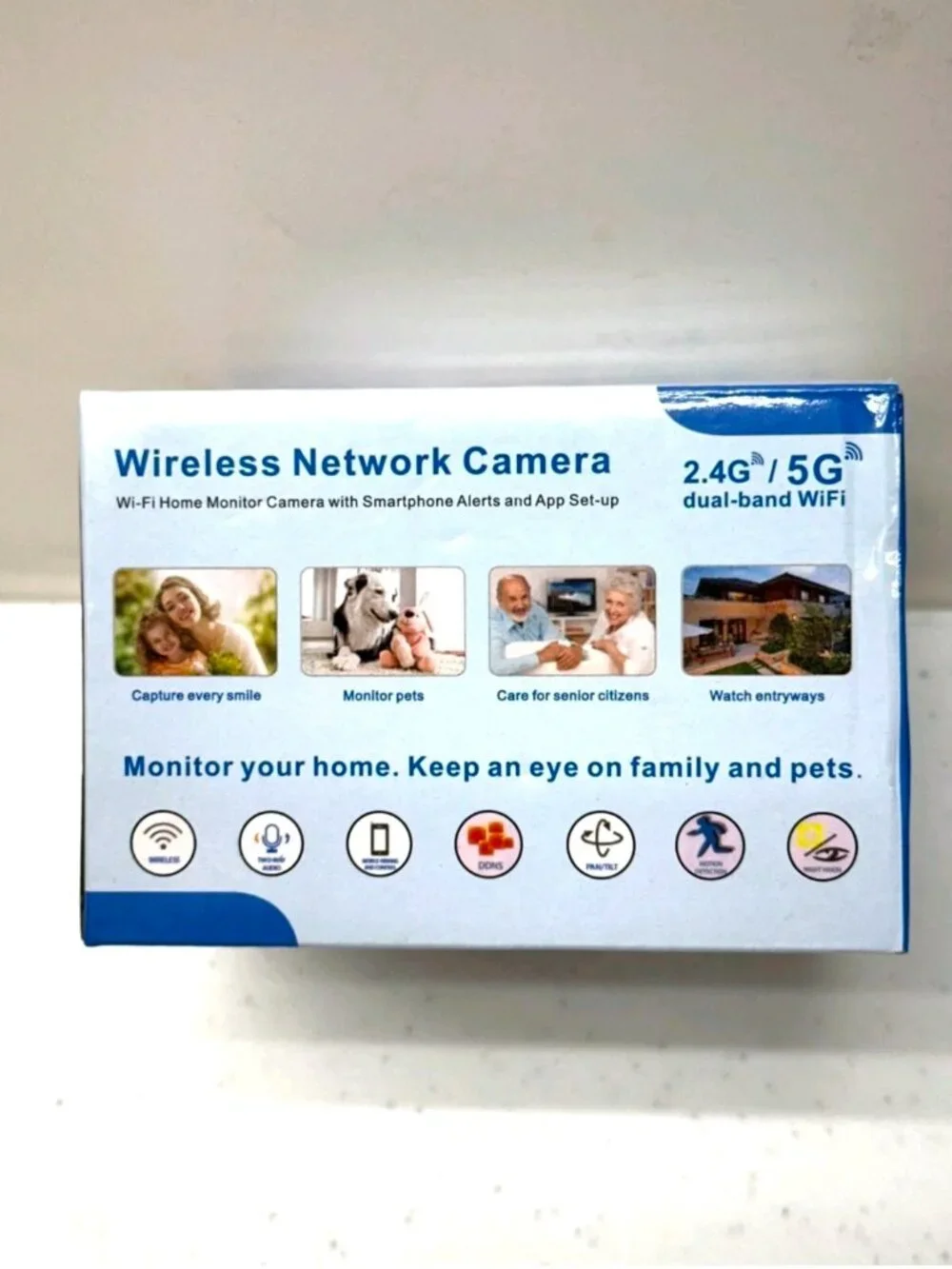 Wireless 360 Smart Surveillance Camera/2-Way Audio/Motion Detection/Night Vision